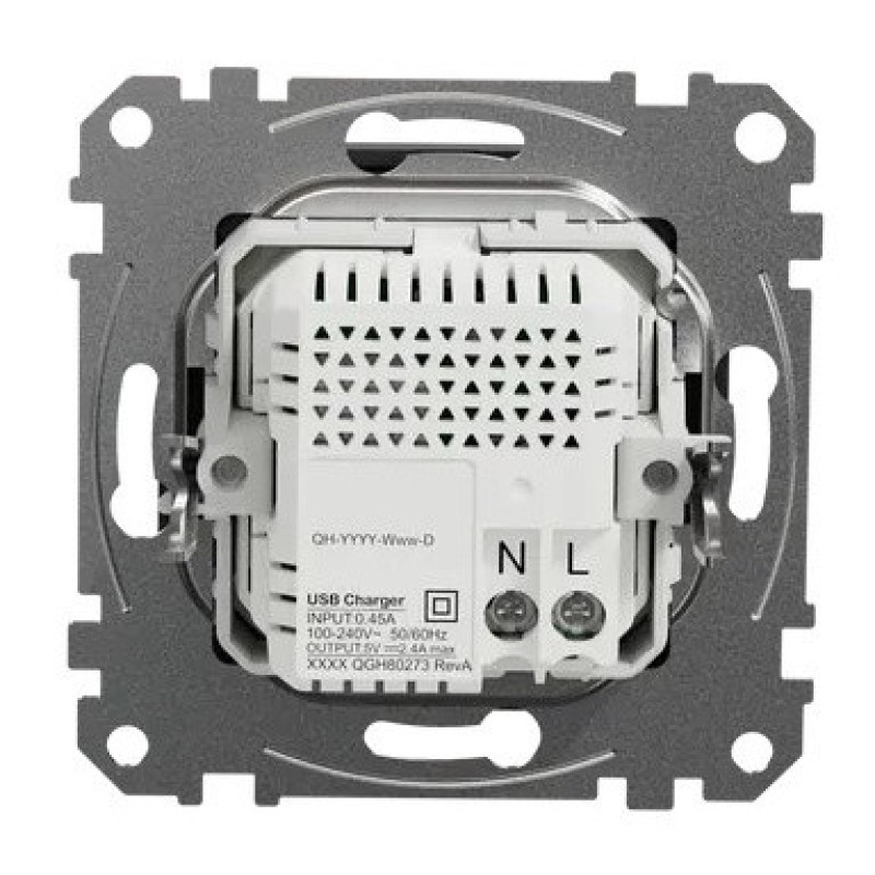 USB-розетка Schneider Electric Sedna Design & Elements A+C 2,4A чорна SDD114402