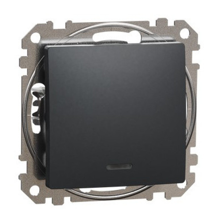 Перемикач Schneider Electric Sedna Design & Elements з підсвіткою чорний SDD114106L