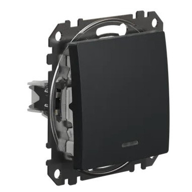 Перемикач Schneider Electric Sedna Design & Elements з підсвіткою чорний SDD114106L