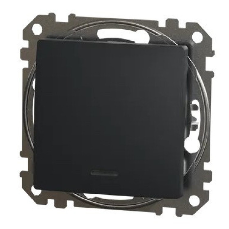 Перемикач Schneider Electric Sedna Design & Elements з підсвіткою чорний SDD114106L