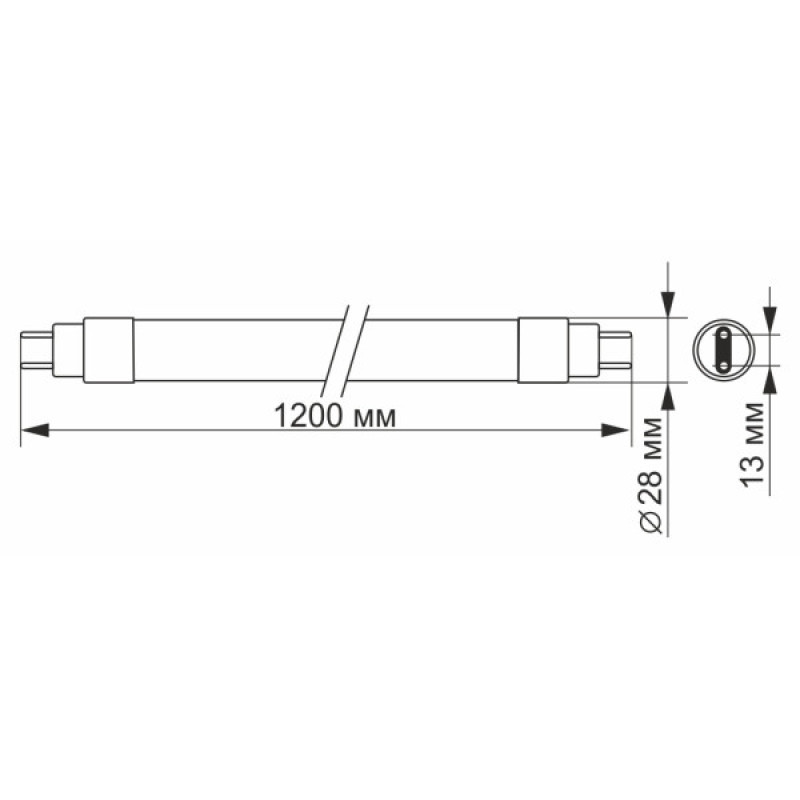 Матова LED лампа Videx T8b 18Вт 6200K 1,2м (VL-T8b-18126)