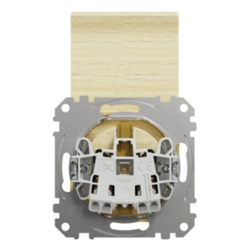 Розетка Schneider Electric Sedna Design & Elementsс заземлением шторками и крышкой береза SDD180024