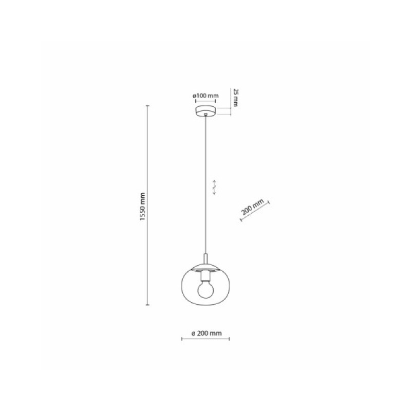 Підвісний світильник, люстра TK Lighting 5825 Vibe E27 1x15W IP20 Чорний