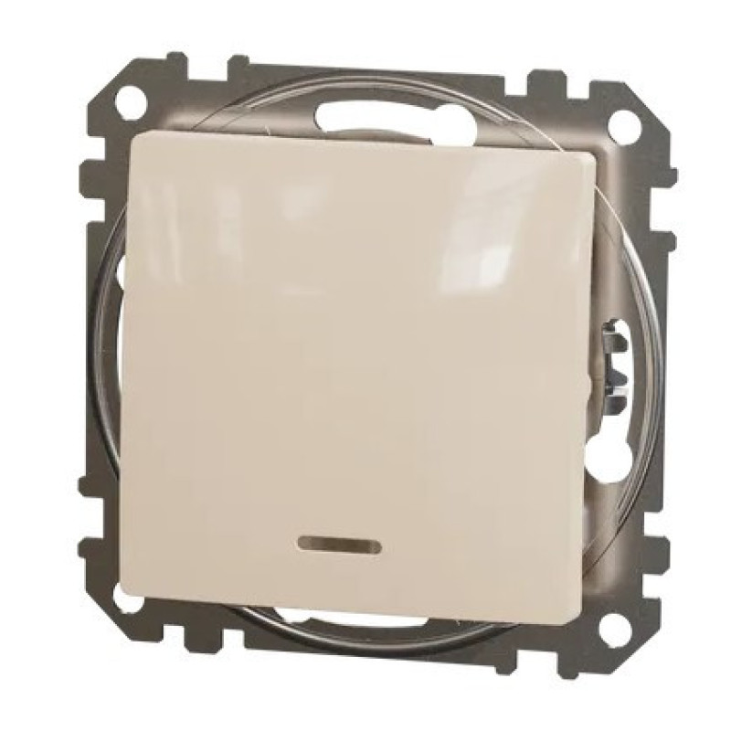 Выключатель Schneider Electric Sedna Design & Elements с подсветкой бежевый SDD112101L