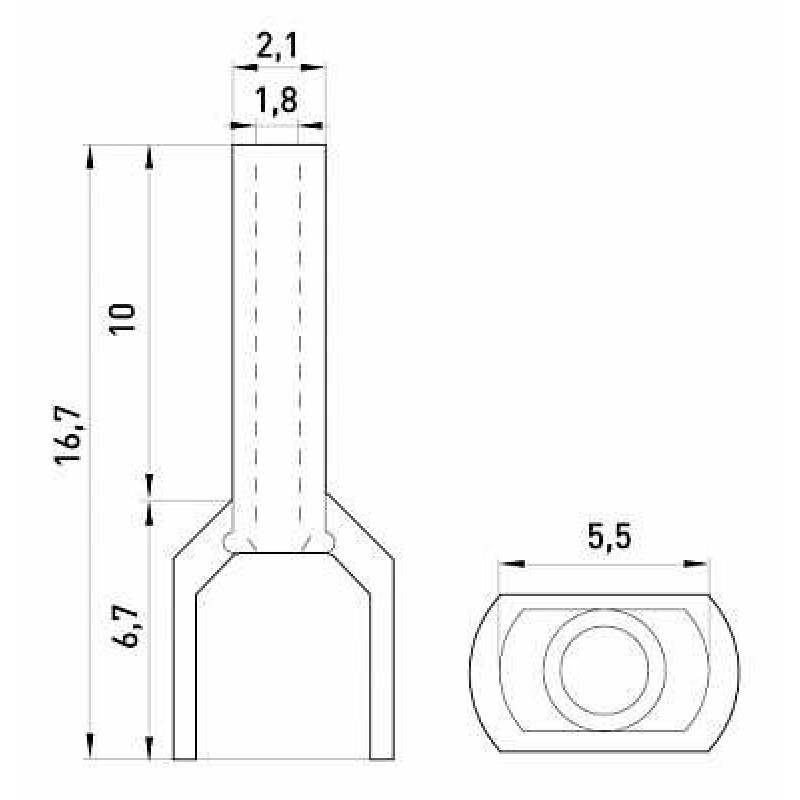 Изолированный наконечник E.Next e.terminal.stand.te.2.0.75.blue 2x0,75 кв.мм голубой (s4037002)