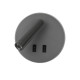 Бра, настінний світильник Italux WL-53742-1-GR Furla LED 1x8W 3000K 516Lm IP20 сірий