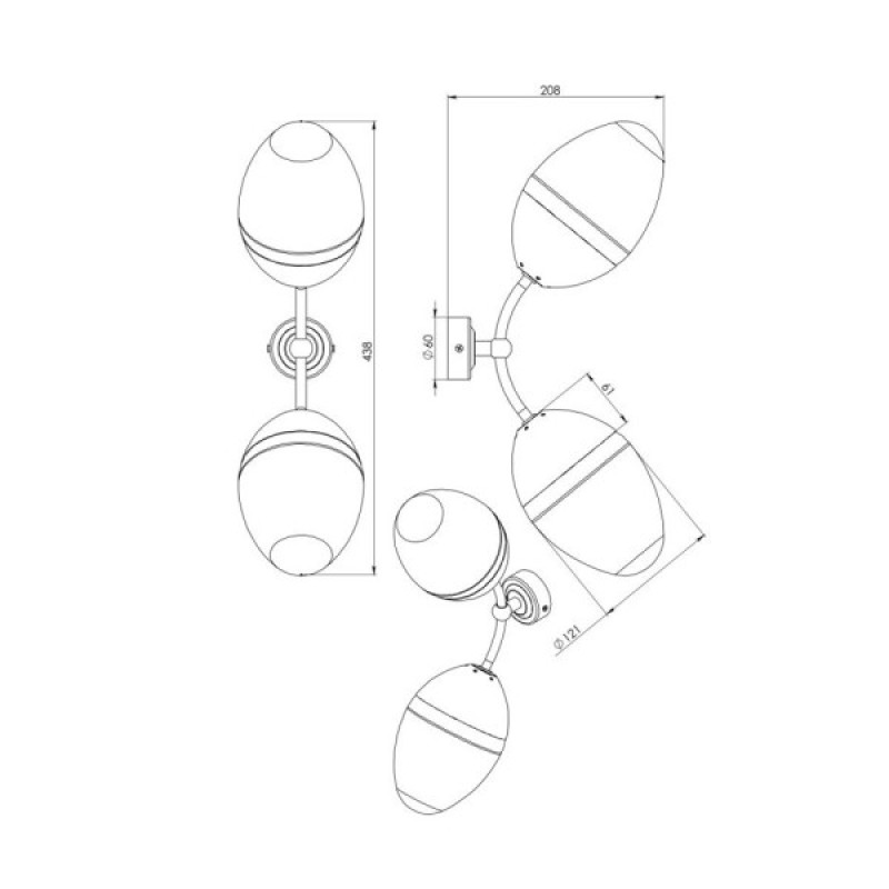 Бра, настінний світильник Pikart 35416-2 Burgeon Sconce E14 2x60W IP20 бірюзовий