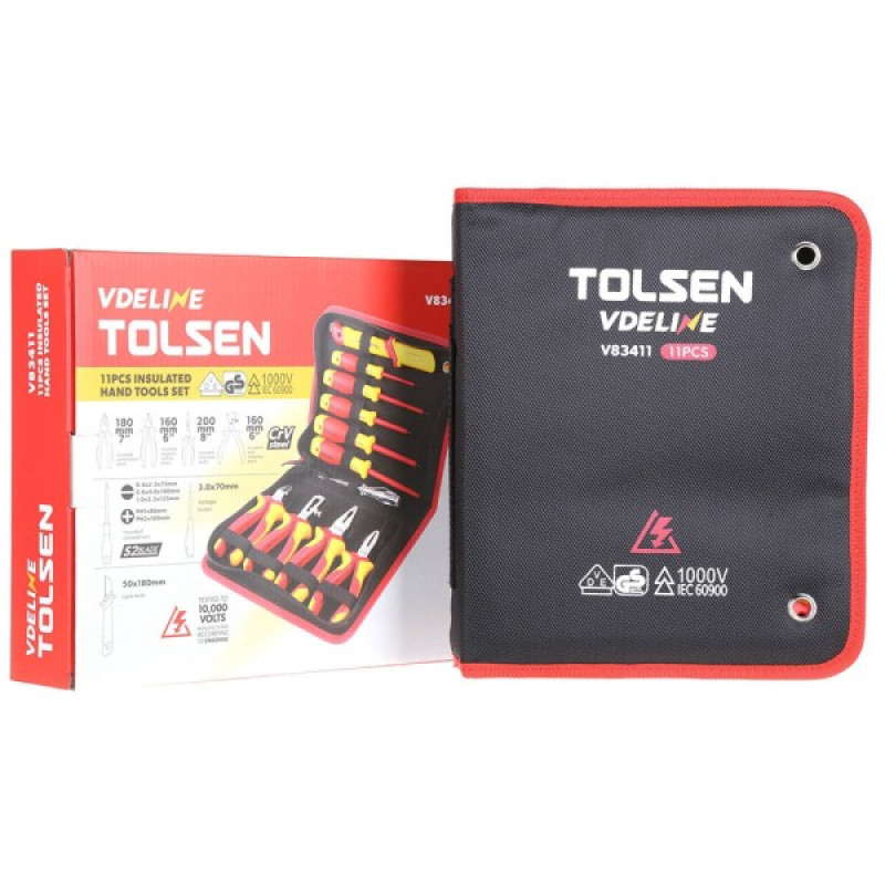 Набір діелектричних інструментів Tolsen (V83411) VDE (11шт) Premium