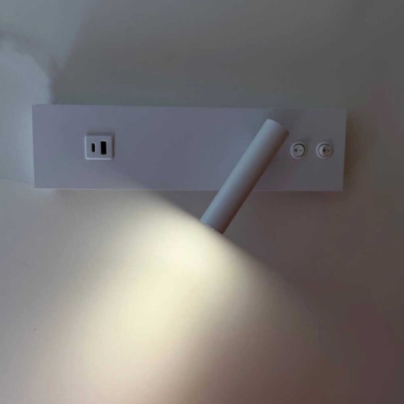 Світильник настінний Violux BITRIX-W USB 15W 3000/4200/6000K 865Lm IP20 білий ( 553006 )