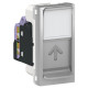 Одинарная компьютерная розетка Schneider Electric NU341430 RJ45 cat.6 UTP с полем для надписи 1М (алюминий)