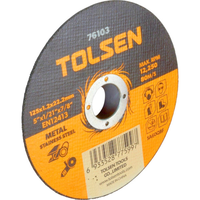 Отрезной диск по металлу/нержавейке Tolsen (76103) 125х1.2х22.2мм