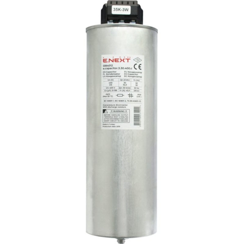 Трехфазный цилиндрический конденсатор E.Next e.capacitor.3.30.400.c 30кВАр 400В (i084012)