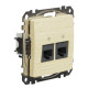Двойная компьютерная розетка Schneider Electric Sedna Design & Elements RJ45 кат. 5е UTP береза SDD180452