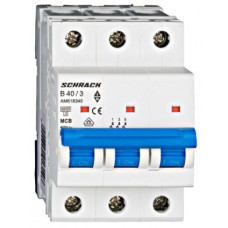Автоматический выключатель 40А 3P 6кА х-ка B, Schrack