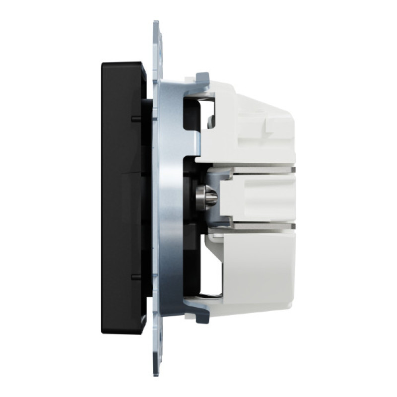 Механизм розетки SCHUKO Merten System M Ocean Plastic MEG2301-0403 (черный матовый)
