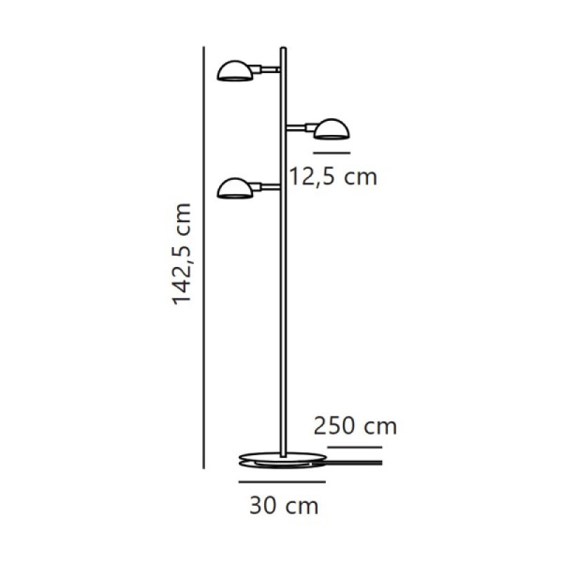 Торшер Nordlux 2220194003 Nomi E14 3x8W IP20 черный