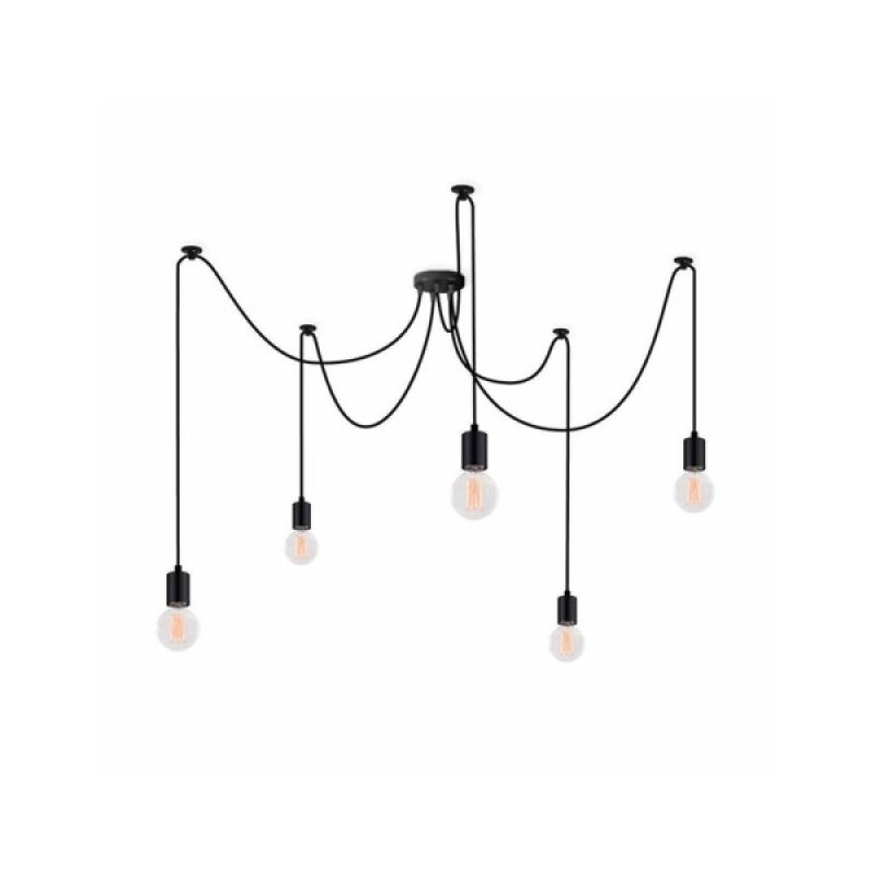 Люстра павук Cable Electro Spider E27 5x60W IP20 Чорна
