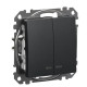 Двухклавишный выключатель Schneider Electric Sedna Design & Elements с подсветкой черный SDD114105L
