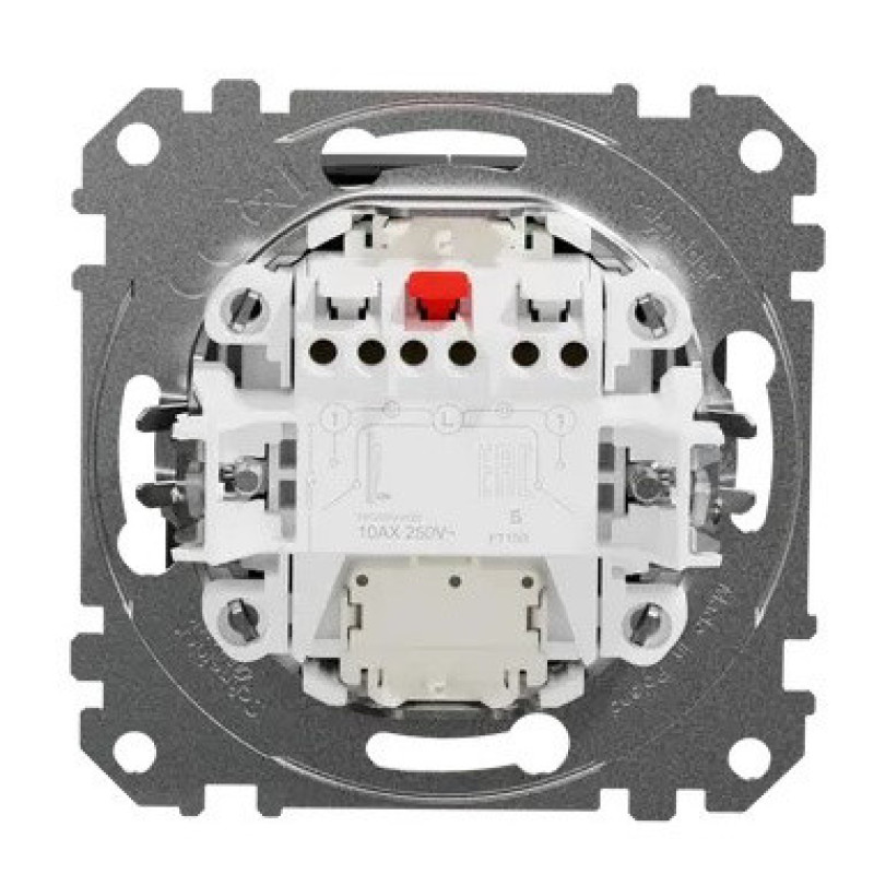 Двухклавишный выключатель Schneider Electric Sedna Design & Elements с подсветкой черный SDD114105L