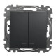 Двухклавишный выключатель Schneider Electric Sedna Design & Elements с подсветкой черный SDD114105L