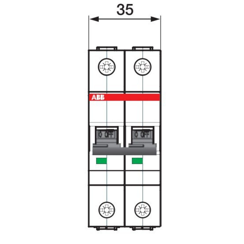 Автоматический выключатель ABB S202-C50 тип C 50А