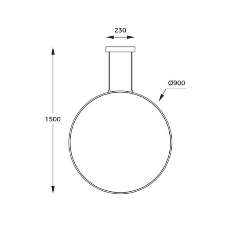 Підвісний світильник, люстра Zuma Line PEN4105-90BK Rascal LED 1x40W 3000K/4000K/6000K 4400Lm IP20 чорний (5905316693326)