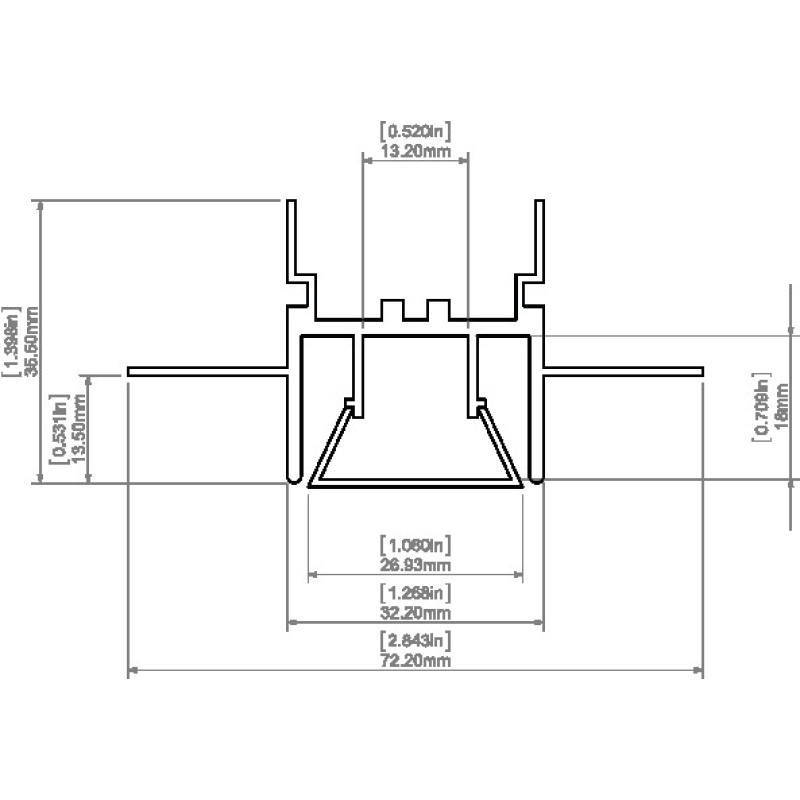 LED-профиль KLUS для натяжных потолков FOLED, 3 метр (KLUS_A08332V1N_3)