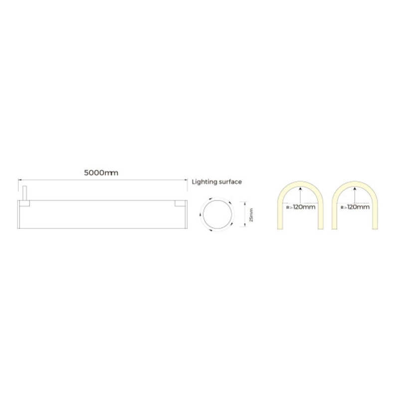 Гибкий неон COLORS 12V IP65 21,6W 302Lm RGB-SPI 3м (NNR25-RGB-SPI)