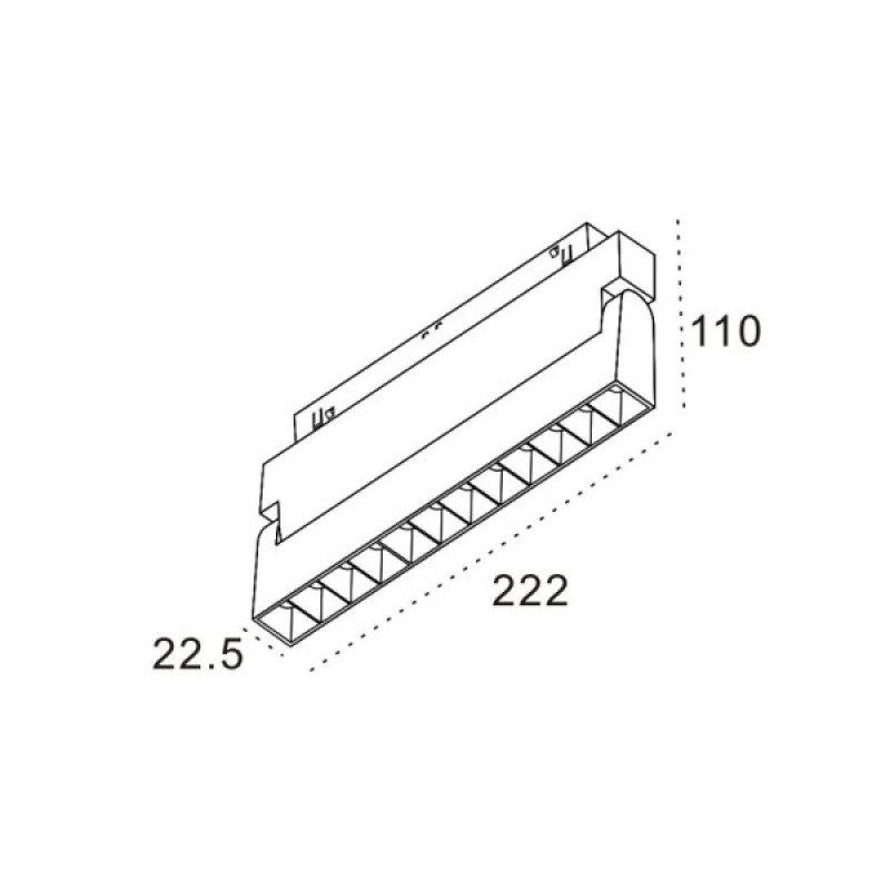 Магнитный светильник Alumled ALMG-S102 12W 3000K BK Led 960Lm IP20