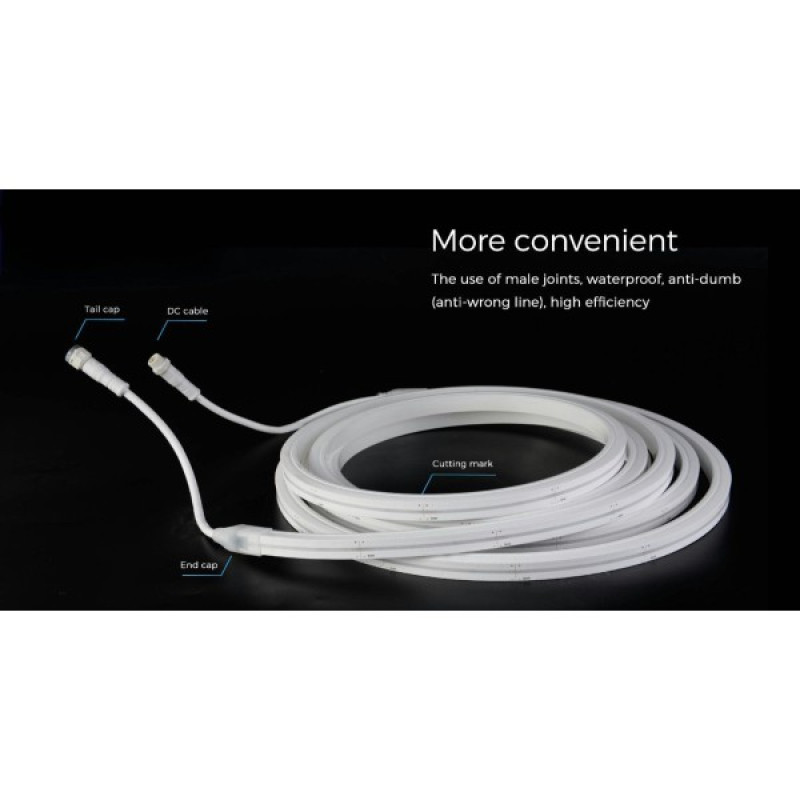 Гибкий неон COLORS 24V IP67 9,6W 520Lm 4000K 5м (NMS1217-Plus-NW)