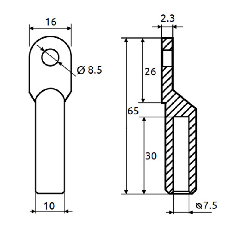 Медный кабельный наконечник Promfactor CL/CR-25-8