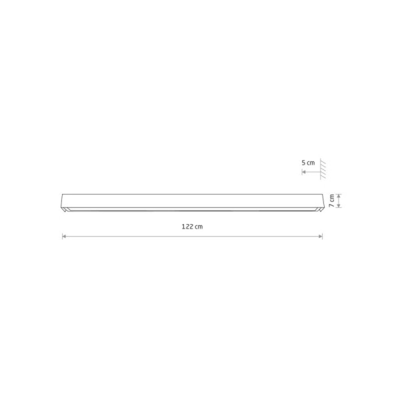 Бра, настінний світильник Nowodvorski 7566 Straight Wall LED T8LED 1x22W 3000K 3200Lm IP20 білий