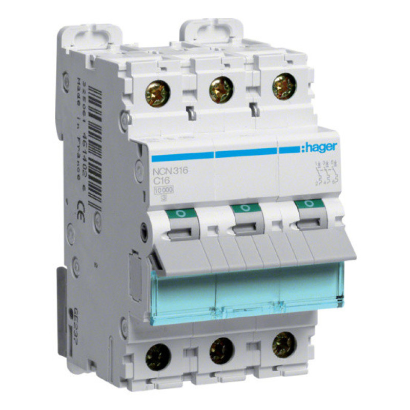 Автоматический выключатель NCN316 (3р,С,16А) Hager