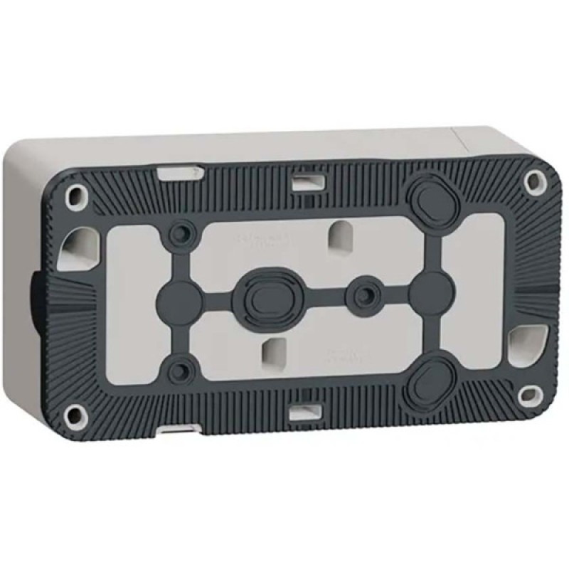 Накладна 2-місна розетка Schneider Electric MUR39035 із з/к та шторками IP55 (біла)