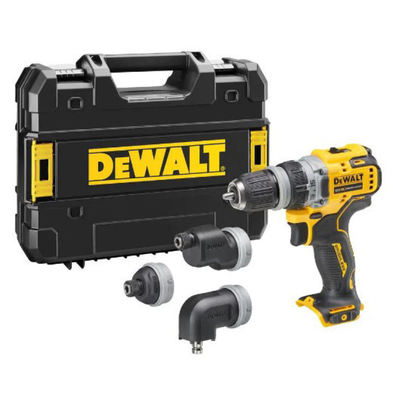 Бесщеточная дрель-шуруповерт DeWALT DCD703NT XR Li-Ion 12В со сменными насадками