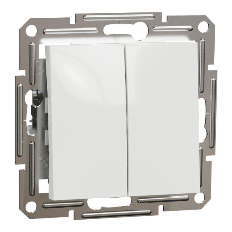 Выключатель двухклавишный Schneider Electric Asfora без рамки белый (EPH0370121)