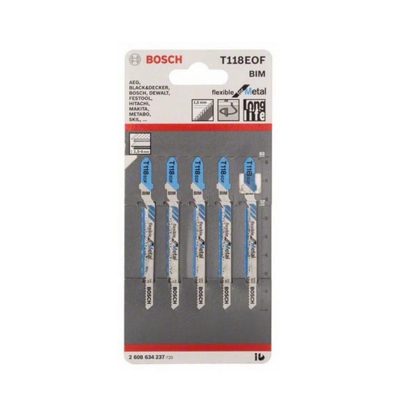 Лобзиковые пилки Bosch T118EOF (5шт)