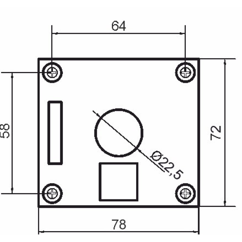 Одномісний пост керування Promfactor FP4-BOX1W7 з перемикачем "0-I та ключем"