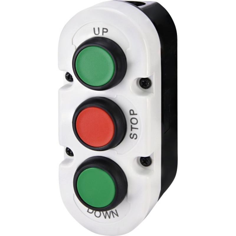 Трехмодульный кнопочный пост ETI 004771445 ESE3-V7 («UP/STOP/DOWN» зеленый/красный/зеленый)