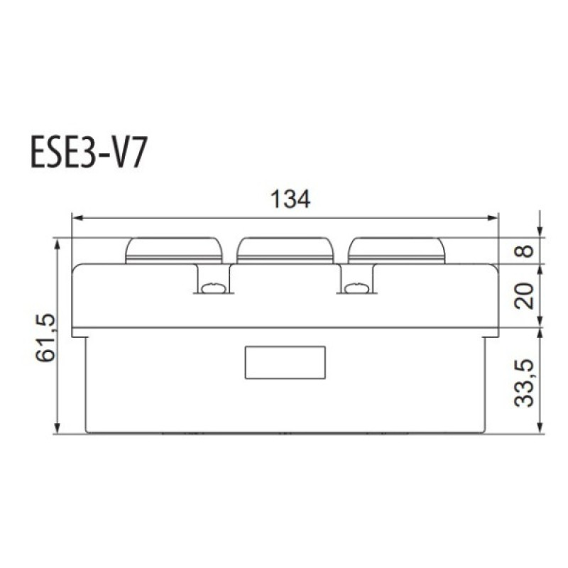 Трехмодульный кнопочный пост ETI 004771445 ESE3-V7 («UP/STOP/DOWN» зеленый/красный/зеленый)