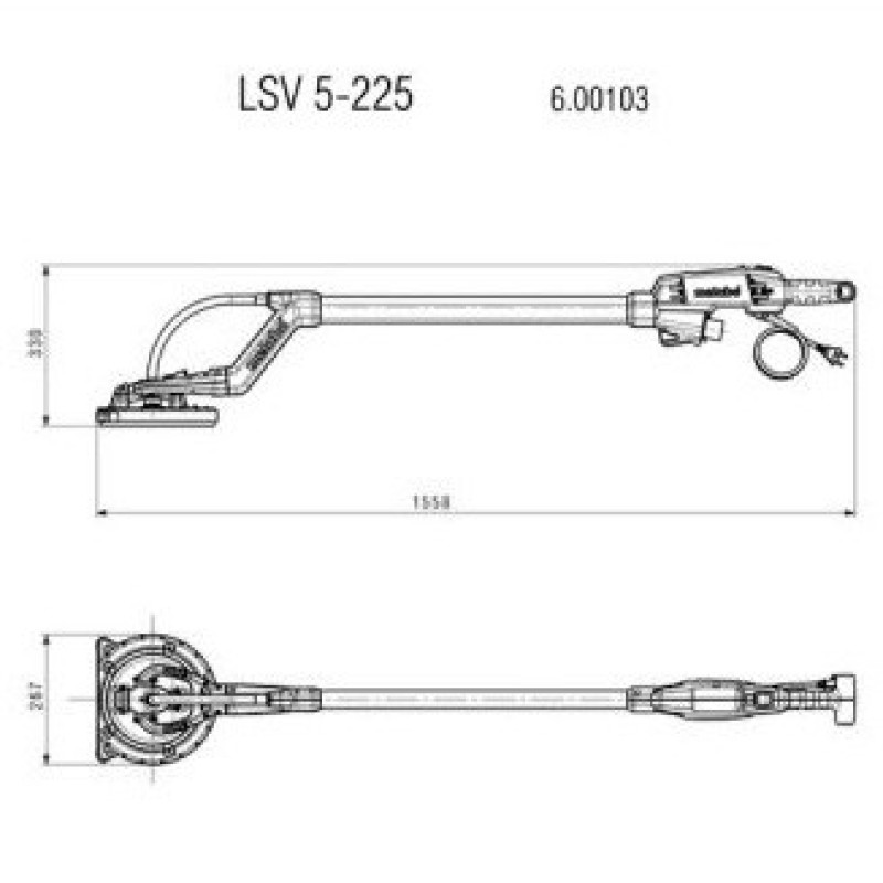 Шлифователь потолков и стен Metabo LSV 5-225 500 Вт 1000-1650 об/мин 225мм шлифнасадки (600103000)