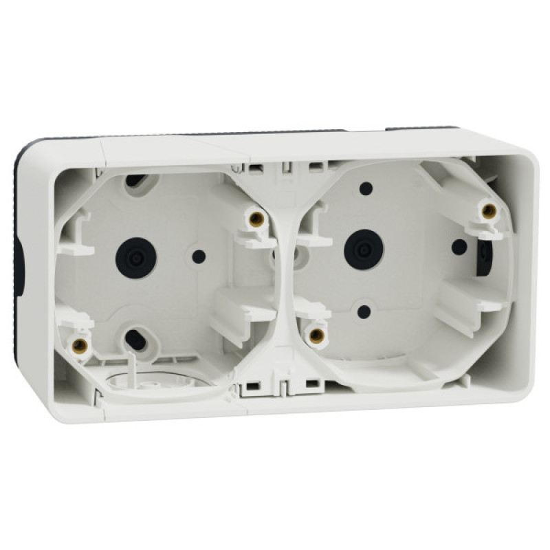 Накладной горизонтальный блок подрозетников Schneider Electric MUR39914 IP55 (белый)