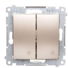 Двойной перекрестный выключатель Kontakt Simon Simon 54 Premium DW7/2.01/44 (золото)