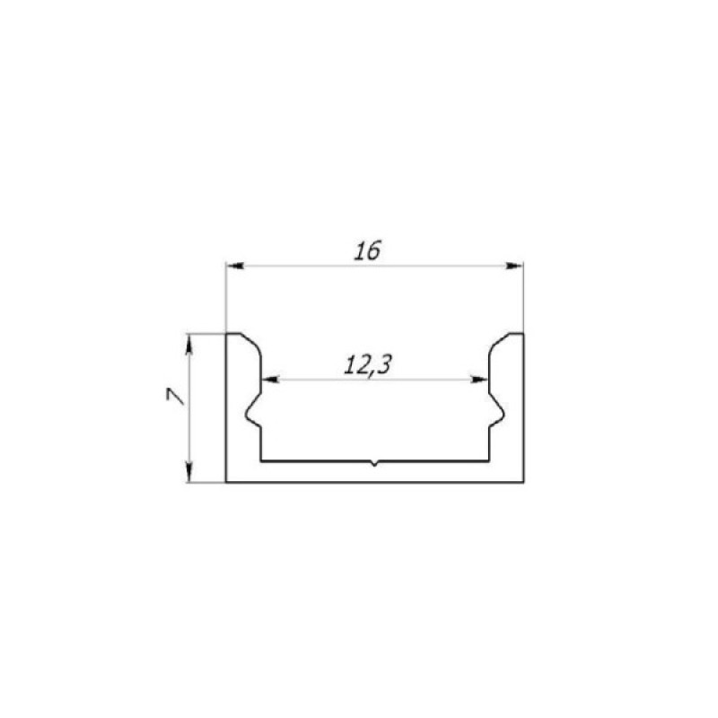 LED-профиль ЛП7е анодированный, 2 метра (ЛП7еЧ_1)
