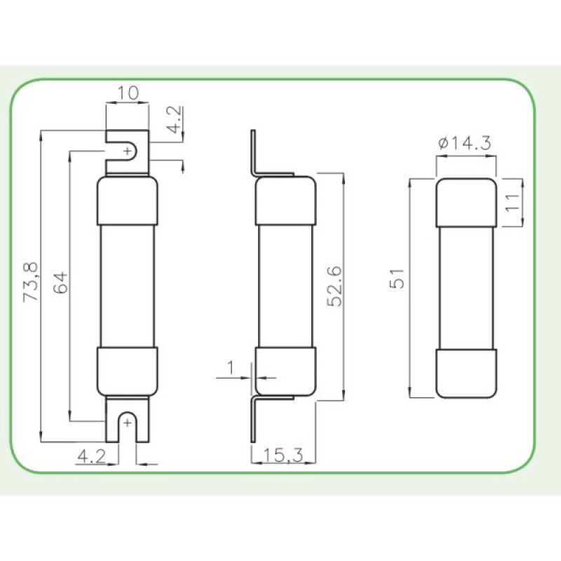 Запобіжник ETI 002637109 CH 14x51 gPV 25A 1000V (10kA)