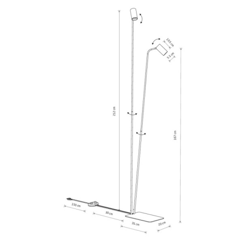 Торшер Nowodvorski 7708 Mono II GU10 2x10W IP20 черный