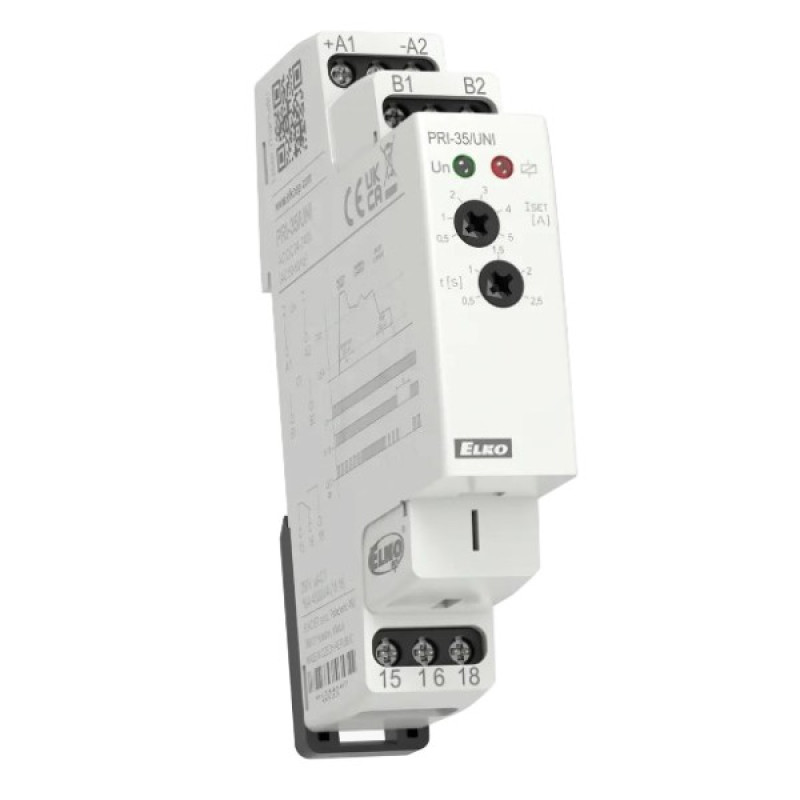 Реле контроля тока Elko-Ep PRI-35 0,5-5A AC/DC 24-240В