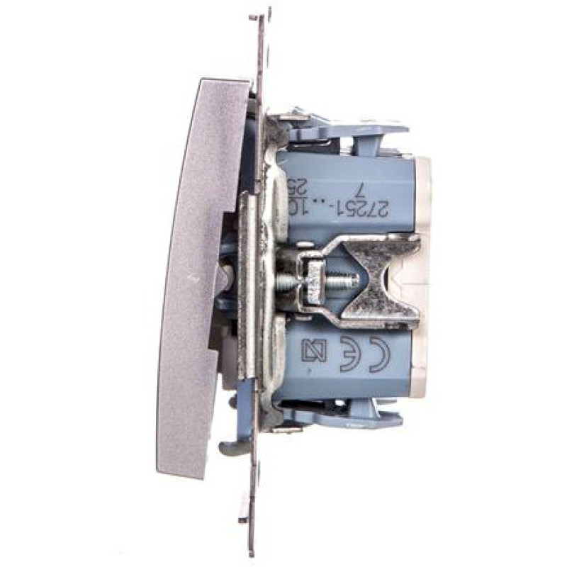 Подвійний перехресний вимикач Kontakt Simon Simon 54 Premium DW7/2.01/43 (срібло)