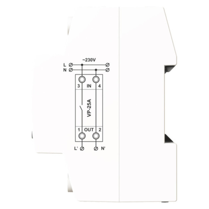 Реле напряжения DigiTOP VP-25A M2R (красный индикатор)
