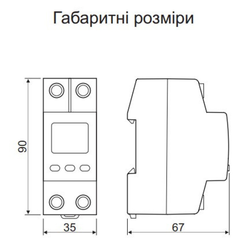 Реле напряжения DigiTOP VP-25A M2R (красный индикатор)